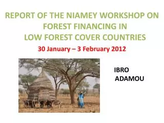 REPORT OF THE NIAMEY WORKSHOP ON FOREST FINANCING IN LOW FOREST COVER COUNTRIES