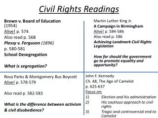 Civil Rights Readings