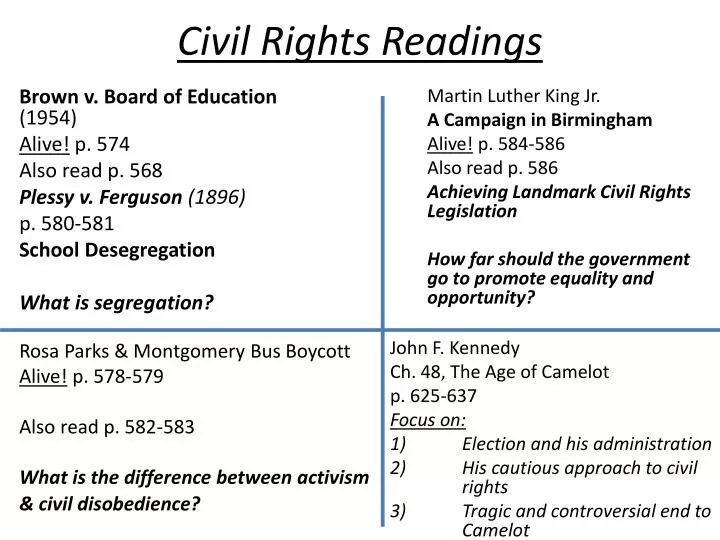 civil rights readings