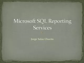 microsoft sql reporting services