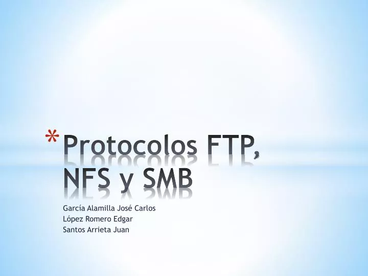 protocolos ftp nfs y smb