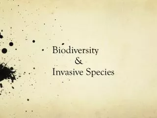 Biodiversity &amp; Invasive Species