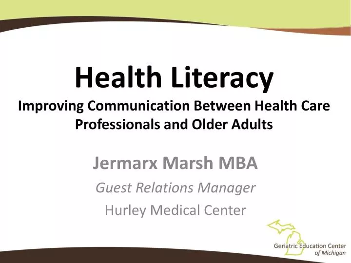 health literacy improving communication between health care professionals and older adults