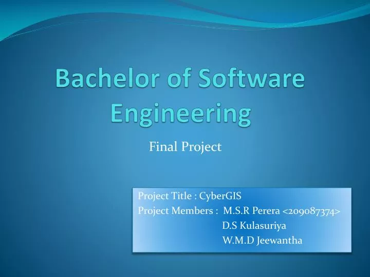 bachelor of software engineering