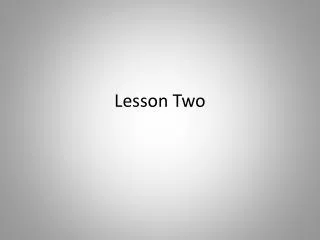 Lesson Two