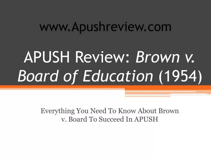 apush review brown v board of education 1954
