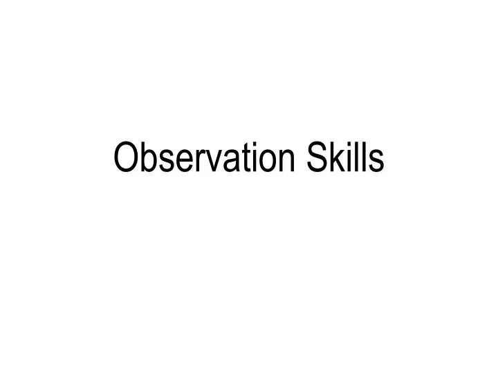 observation skills