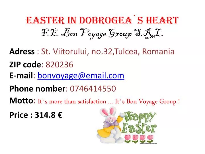 easter in dobrogea s heart f e bon voyage group s r l