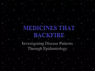 Investigating Disease Patterns Through Epidemiology