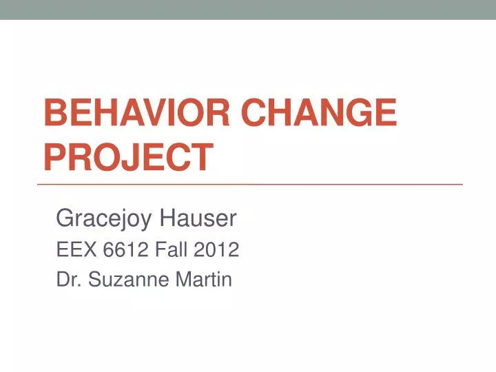 behavior change project