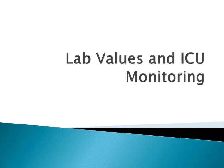 lab values and icu monitoring