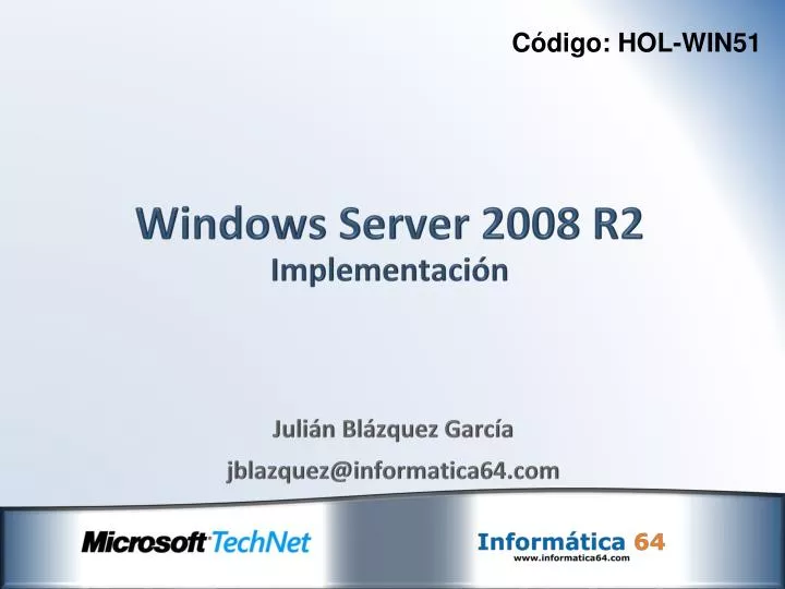 windows server 2008 r2 implementaci n