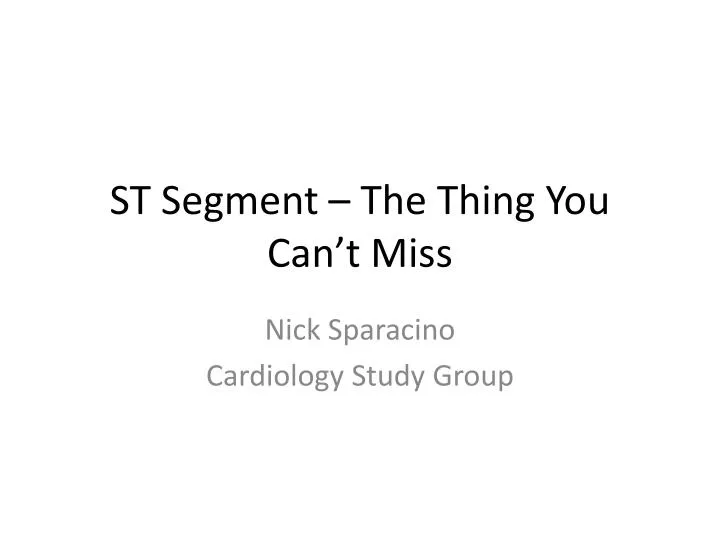 st segment the thing you can t miss
