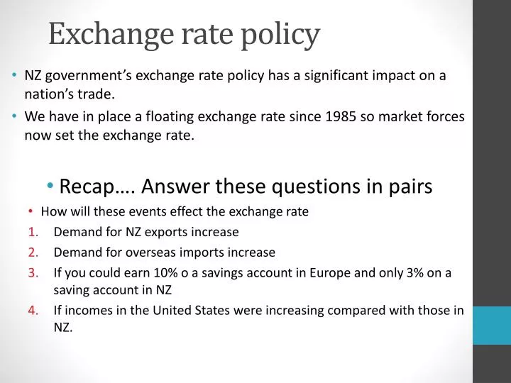 exchange rate policy