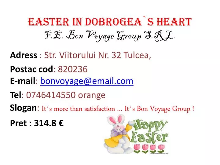 easter in dobrogea s heart f e bon voyage group s r l