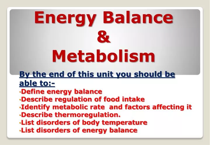 energy balance metabolism
