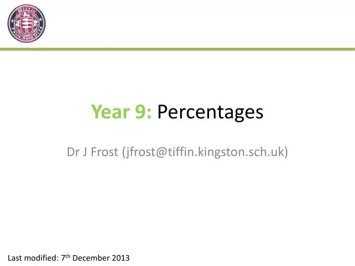 year 9 percentages