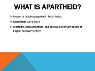 What is Apartheid?
