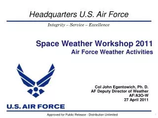 Space Weather Workshop 2011 Air Force Weather Activities