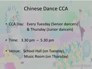 Chinese Dance CCA