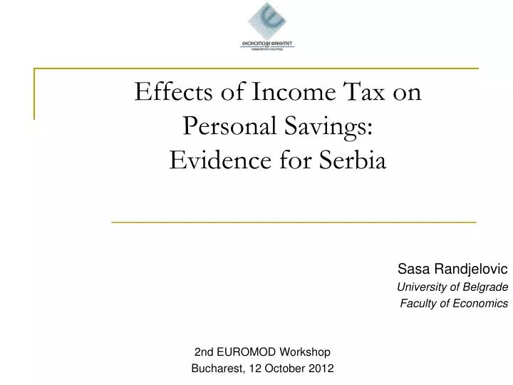 effects of income tax on personal savings evidence for serbia