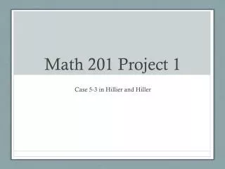 Math 201 Project 1
