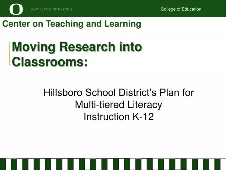 moving research into classrooms
