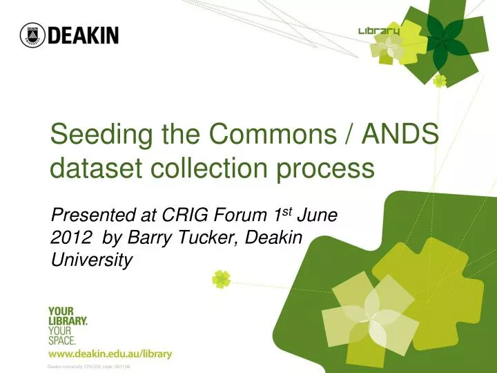 seeding the commons ands dataset collection process