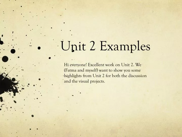 unit 2 examples