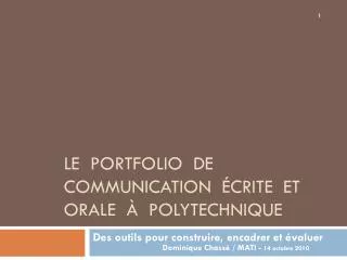 le portfolio de communication crite et orale polytechnique