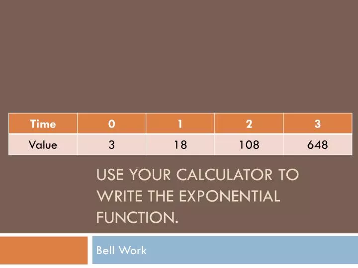 use your calculator to write the exponential function