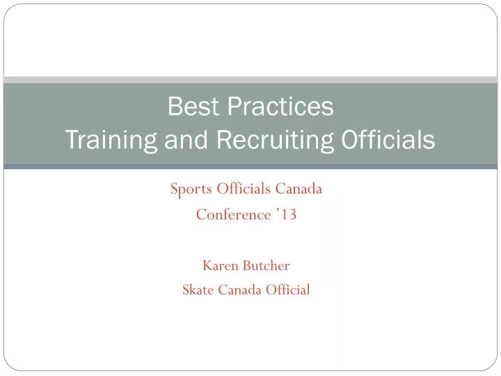 best practices training and recruiting officials