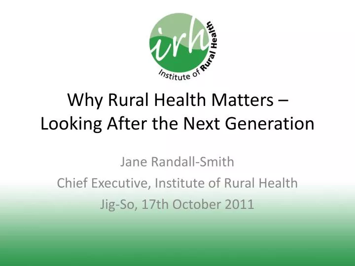 why rural health matters looking after the next generation