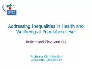 Addressing Inequalities in Health and Wellbeing at Population Level