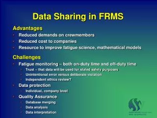Data Sharing in FRMS