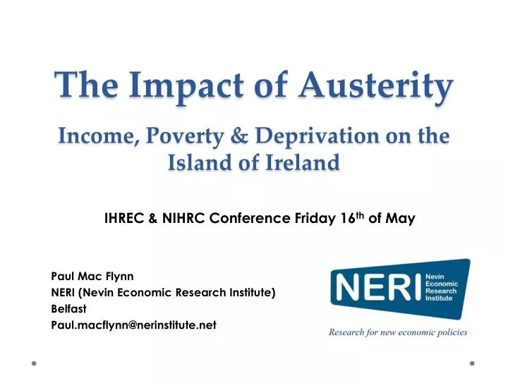 the impact of austerity income poverty deprivation on the island of ireland