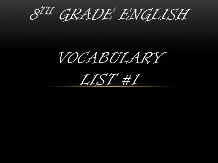 First Grade English Vocabulary List