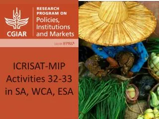 ICRISAT-MIP Activities 32-33 in SA, WCA, ESA