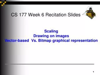 CS 177 Week 6 Recitation Slides