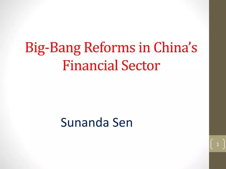 big bang reforms in china s financial sector