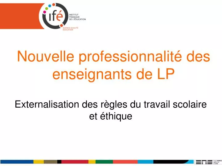 nouvelle professionnalit des enseignants de lp