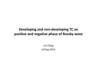 Developing and non-developing TC on positive and negative phase of Rossby wave