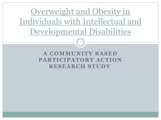 overweight and obesity in individuals with intellectual and developmental disabilities