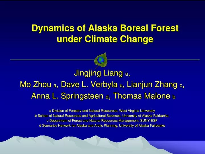 dynamics of alaska boreal forest under climate change