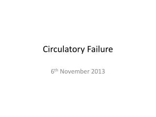 Circulatory Failure