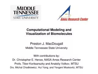 Computational Modeling and Visualization of Biomolecules