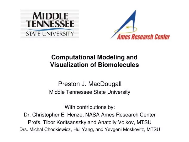 computational modeling and visualization of biomolecules