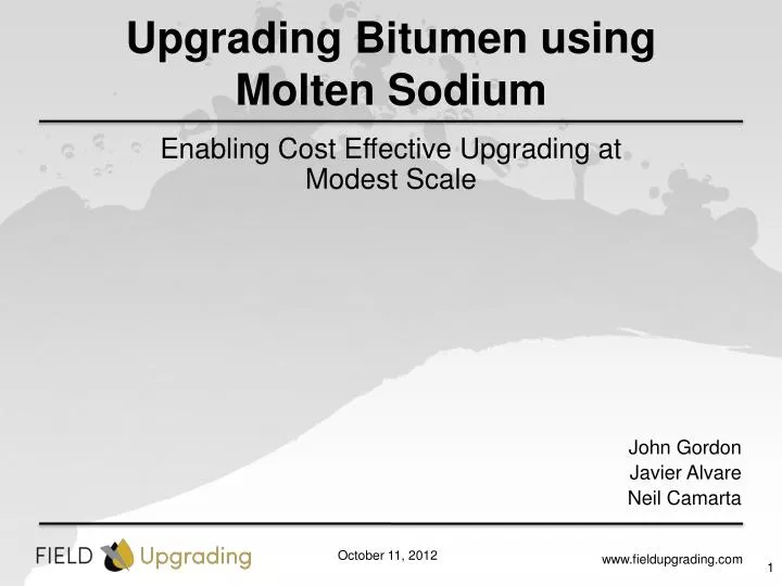 upgrading bitumen using molten sodium