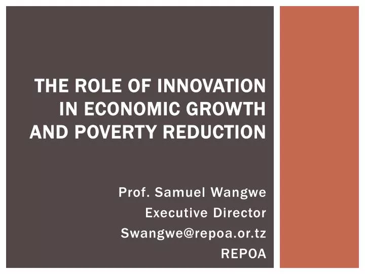 the role of innovation in economic growth and poverty reduction