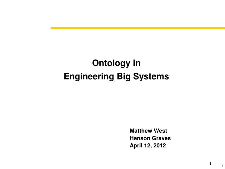 ontology in engineering big systems